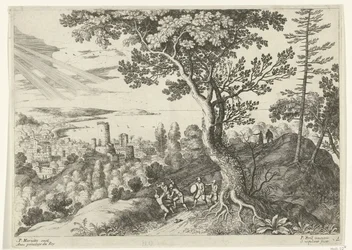 O viajante é atacado por assaltantes
Paisagens italianas (título da série)