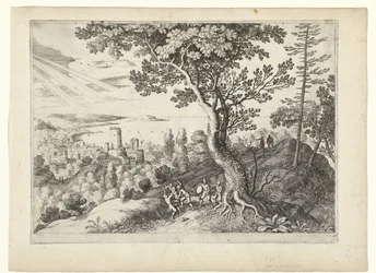 Viajante é atacado por ladrões Paisagens italianas (título da série)