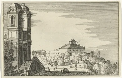 Trinità dei Monti em Roma Romeinse ruïnes en kustlandschappen (série 1) (título da série)