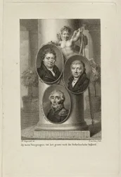 Memorial com os retratos de Joan Melchior Kemper, Cornelis Anthony Fannius Scholten, Gijsbert Carel Rutger Reinier van Brienen van Ramerus. NL-HlmNHA 1477 53011449