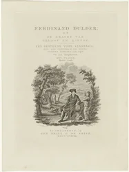 Viajante sentado e um menino em uma paisagem Folha de rosto para: J.G. Tobler, Ferdinand Dulder, 1838