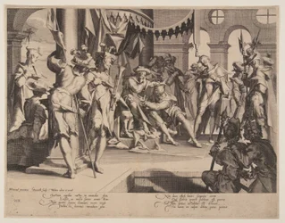 Juiz Bias Derramando Lágrimas, placa 9 de Thrones of Justice (Thronus Iustitiae)