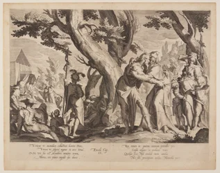 Encontro de Moisés e Jetro, lâmina 1 de Tronos de Justiça (Thronus Iustitiae)