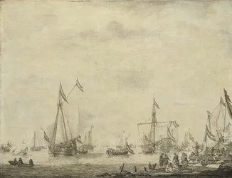 Royal Yacht and State Yacht Sail from Moerdijk com Charles II, King of England, a bordo, 1660