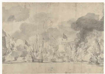 Batalha de Lowestoft em 13 de junho de 1665