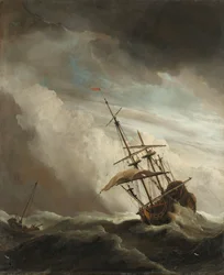 Um Navio no Alto Mar Apanhado por um Squall, conhecido como 