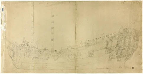 Desenho do construtor naval para um galeão holandês