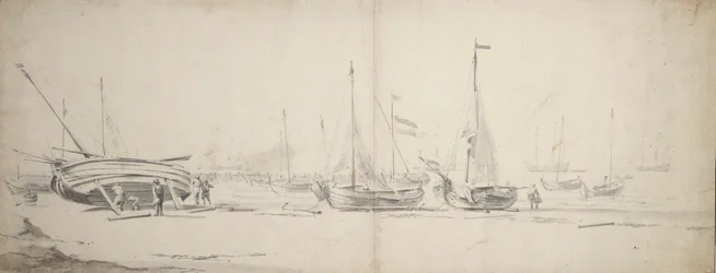 Rosas e weyshuits arrastados para terra, c.1665 (grafite, cinzento, lavagem castanha)