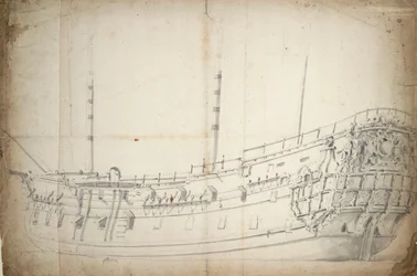 Retrato de um barco inglês de dois andares