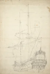Retrato do "Ijlst", construído em 1653, 30 canhões, mencionado pela última vez em 1666, c.1665 (offset)