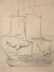 Retrato de um inglês de terceira categoria, c.1685 (grafite, lavagem cinzenta)