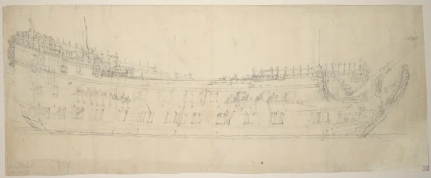 Retrato do "Swiftsure", 64 canhões, construído em 1621 e reconstruído em 1653
