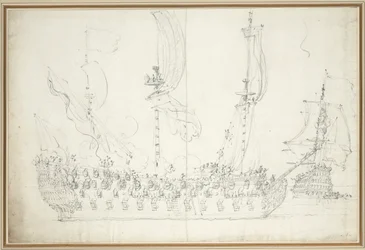 A "Duquesa" perante uma brisa ligeira, c.1681 (grafite)