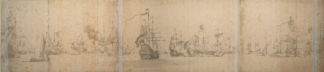 A frota holandesa ao largo da costa da Holanda em novembro de 1664