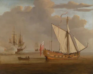 O iate inglês "Portsmouth" ancorado
