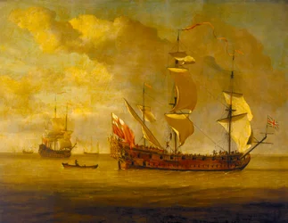 A "Charles Galley" perante uma brisa ligeira, finais do século XVII (óleo sobre painel)