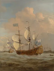 O "St Andrew" no mar com uma brisa moderada, c.1673 (óleo sobre tela)