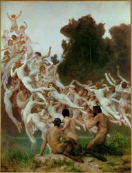 As Oreads - ninfas do bosque (pintura sobre madeira)