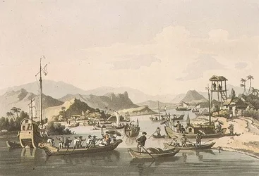 Cochin-Chinese Shipping on the River Taifo, placa 15 de 