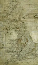 Mapa de estratos na Inglaterra, País de Gales e parte da Escócia, gravado por John Cary, c.1802-3 (gravura)