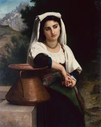 Mulher italiana junto à fonte