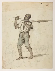 14 Habitantes de St. Jago. de um Álbum de 372 desenhos de paisagens, costas, trajes e vida quotidiana feitos durante a embaixada de Lord Macartney no Imperador da China, entre 1792 e 1794 (lápis e aguarela sobre papel)