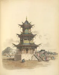 A Pagoda or temple