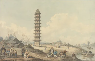 Cidade de Lin Tsin, Shantung, com vista para o Grande Canal