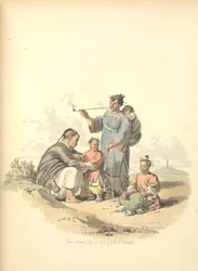 Camponês com a família