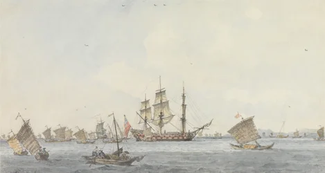 O Hindostan no Anchor no Estreito de Mi-a-tau da Cidade de Ten-choo-fou na Entrada do Golfo de Pekin