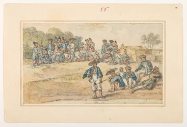f.11 55 Estudos de chinês,  de um Álbum de 372 desenhos de paisagens, litorais, trajes e vida cotidiana feitos durante a embaixada de Lord Macartney ao Imperador da China, entre 1792 e 1794 (lápis e aquarela sobre papel)