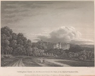 Castelo de Chillingham em Northumberland, The Seat of the Earl of Tankerville (publicado por W. Angus): Placa 62; página 62 (Volume Um)