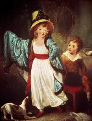 Les enfants deguises Pintura de William Artaud (1763-1823) Sol do século XIX. 0,51x0,41 m Paris, Musee Cognacq Jay.