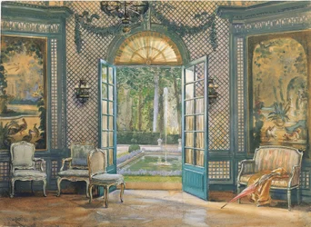 Sala de música &39;Villa Trianon&39;, c.1920s (w - c no papel)