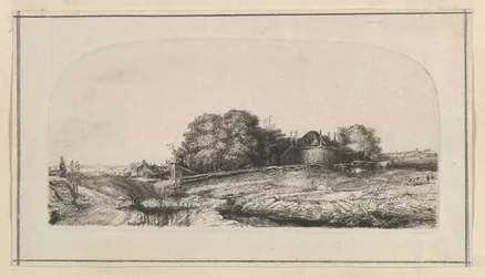 Ajardine com uma cópia de Haybarn e de um rebanho dos carneiros, 1750-1810.