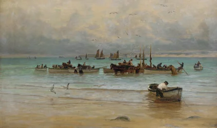 Carregando peixes na maré baixa, St. Ives