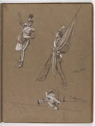 Estudos para a pintura a óleo A bandeira: Albuhera, 16 de maio de 1811
