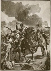 Thackwell em Sobraon, 1846, ilustração de &39;História Ilustrada de Cassell da Inglaterra&39; (foto sépia)