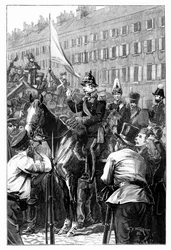 O rei da Prússia, dirigindo-se aos berlinenses, 1848, 1900.