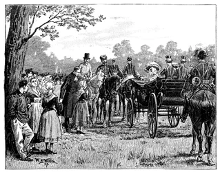 A rainha na festa na floresta de St Germain, França, meados do final do século XIX, 1887