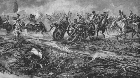 A brigada da união que captura as armas francesas em Waterloo, 1902