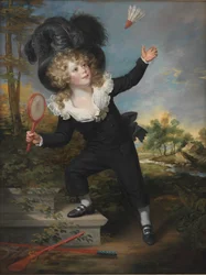 Retrato de Kennett Dixon jogando peteca