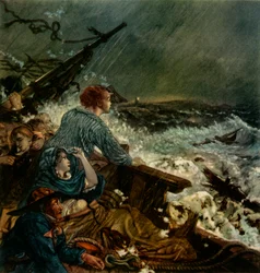 "Grace Darling e seu Pai Salvando a Tripulação Náufragos, 8 de Setembro de 1838", 1942.  