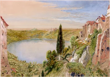 Lago Nemi, 1862 (bc, lápis e wc no papel)
