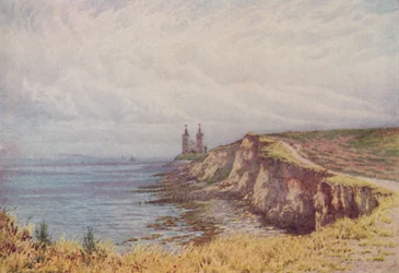 Os penhascos em Reculver, 1910
