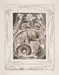 Behemoth e Leviathan, das Ilustrações do Livro de Jó, 1825-26.