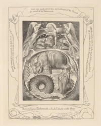 Livro de Jó, Placa 15, Beemote e Leviatã