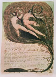 Europa uma profecia; Entharmon dormiu, mildews Blighting Orelhas de milho, c.1794 (relevo gravura, wc)