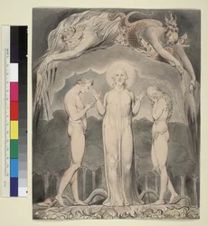 Ilustração 10 do "Paraíso Perdido" de Milton: O julgamento de Adão e Eva: "Assim julgou o homem"