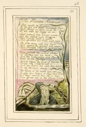 P.124-1950.pt48 O Resumo Humano: placa 48 de &39;Canções da Inocência e da Experiência&39; (exemplar R) c.1802-08 (gravura, tinta e wc)